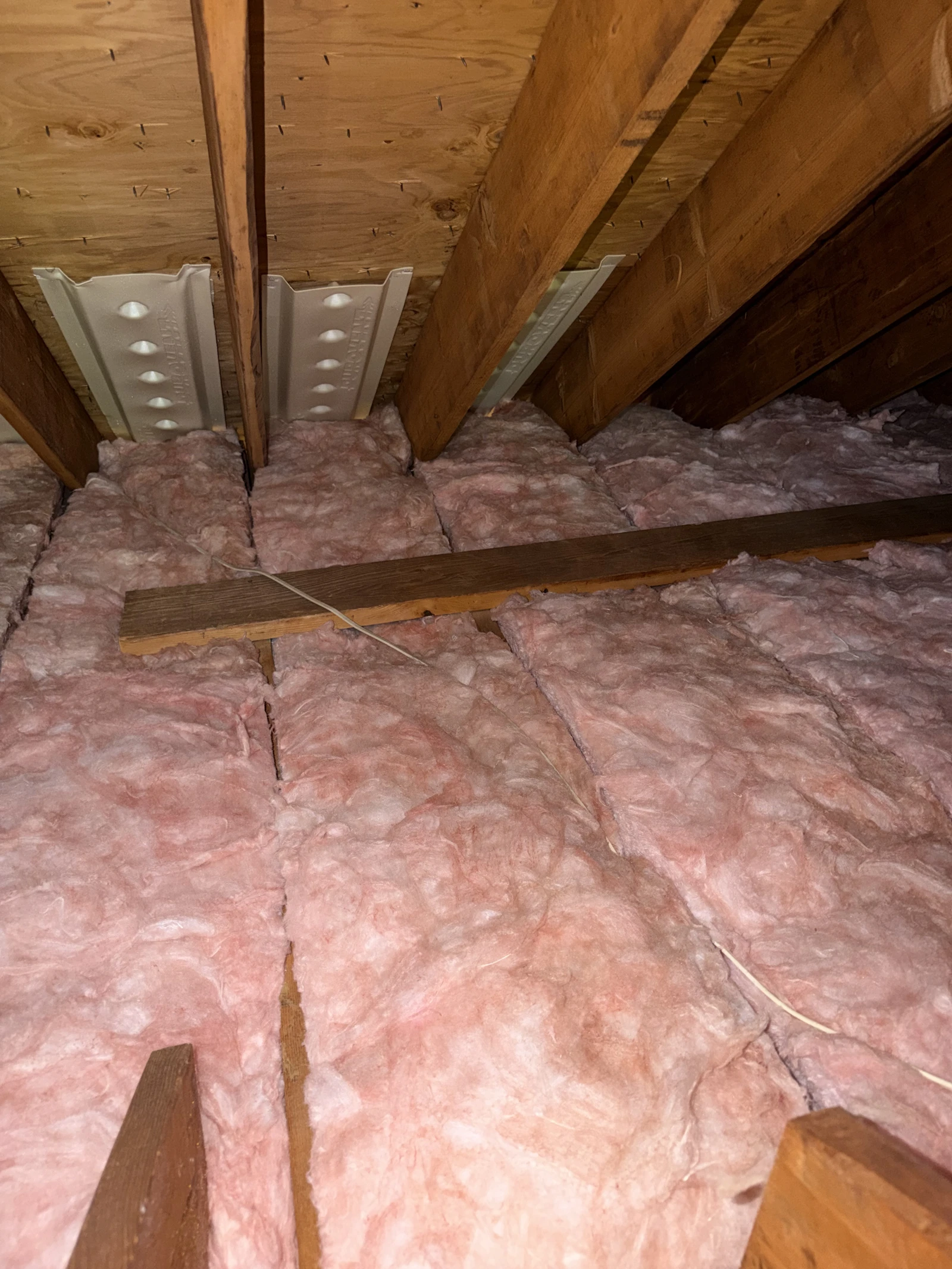 New insulation batts and baffles installed after a cleanout