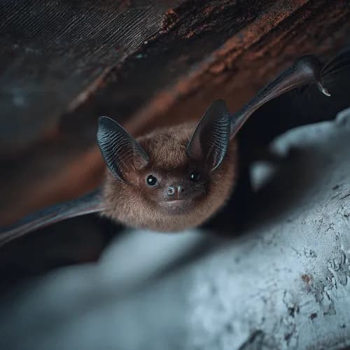 Bat exclusion device installed at roofline