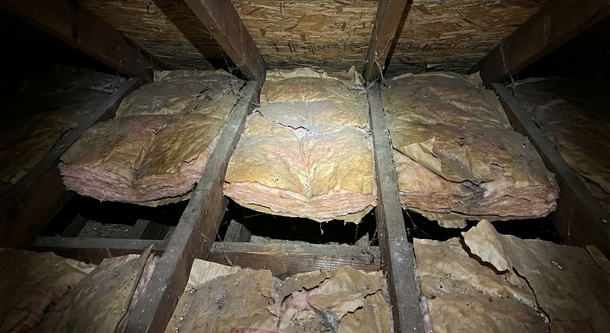 Damaged insulation condition before replacement