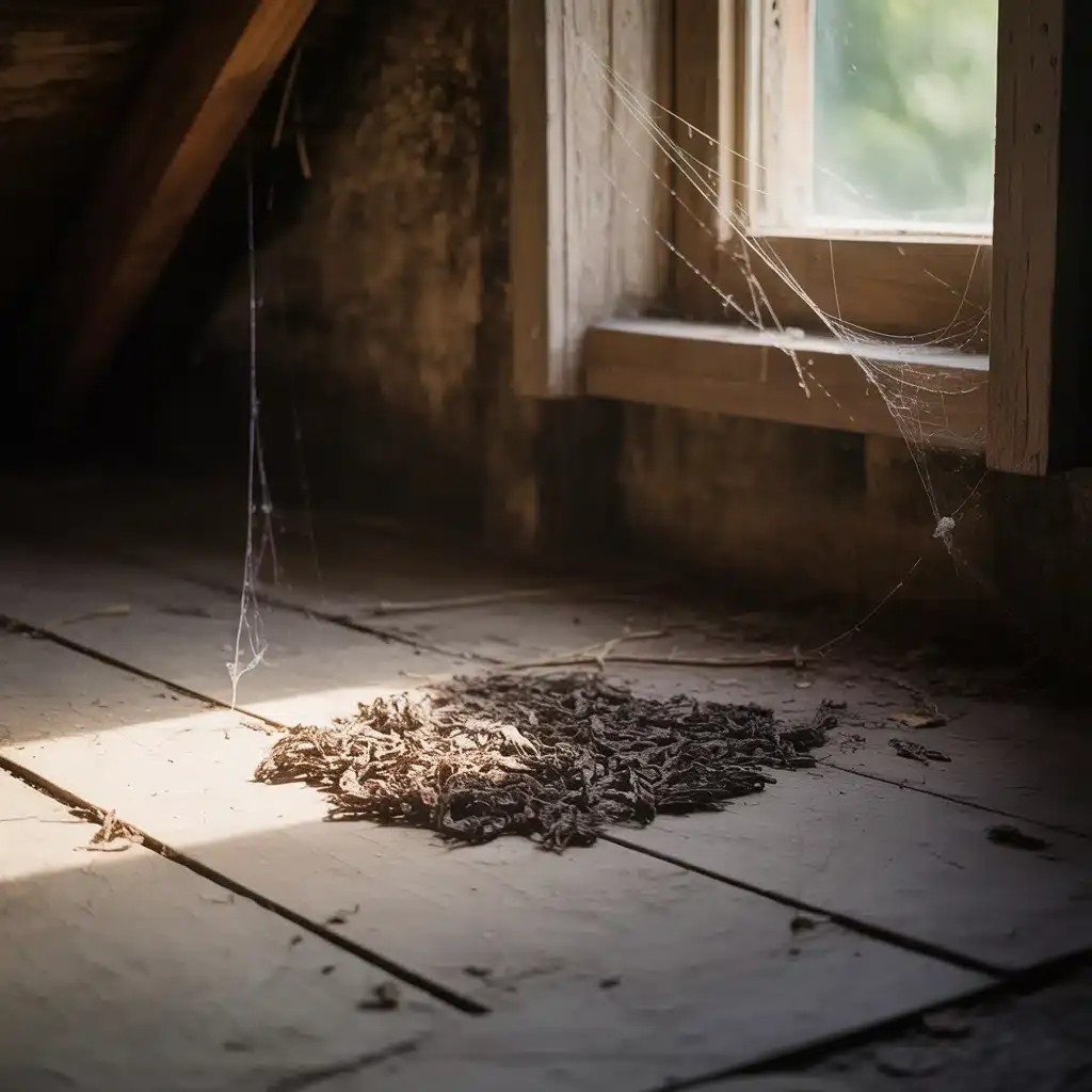 Wildlife contamination inside an attic space