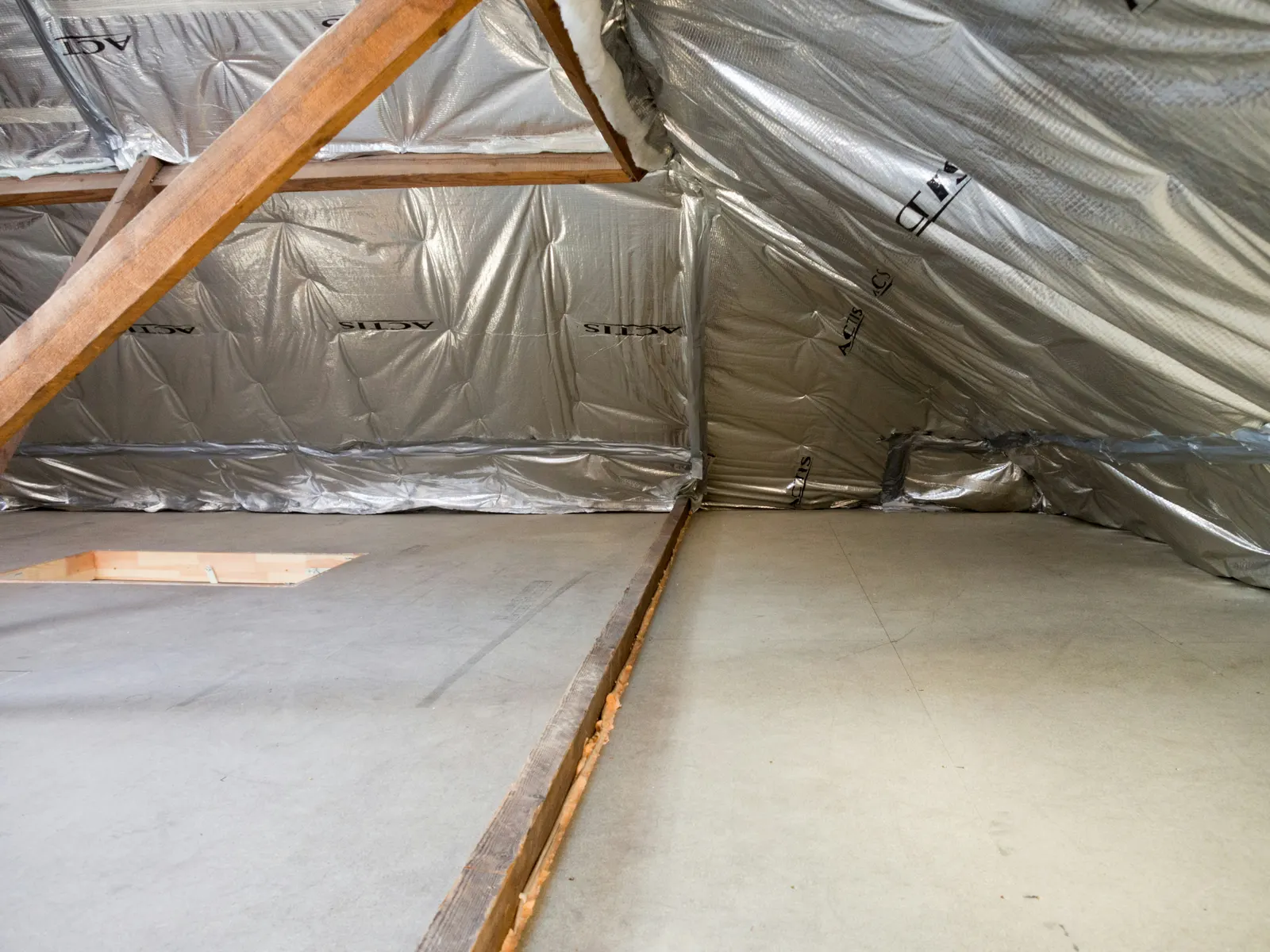 Attic interior checked during a noise inspection