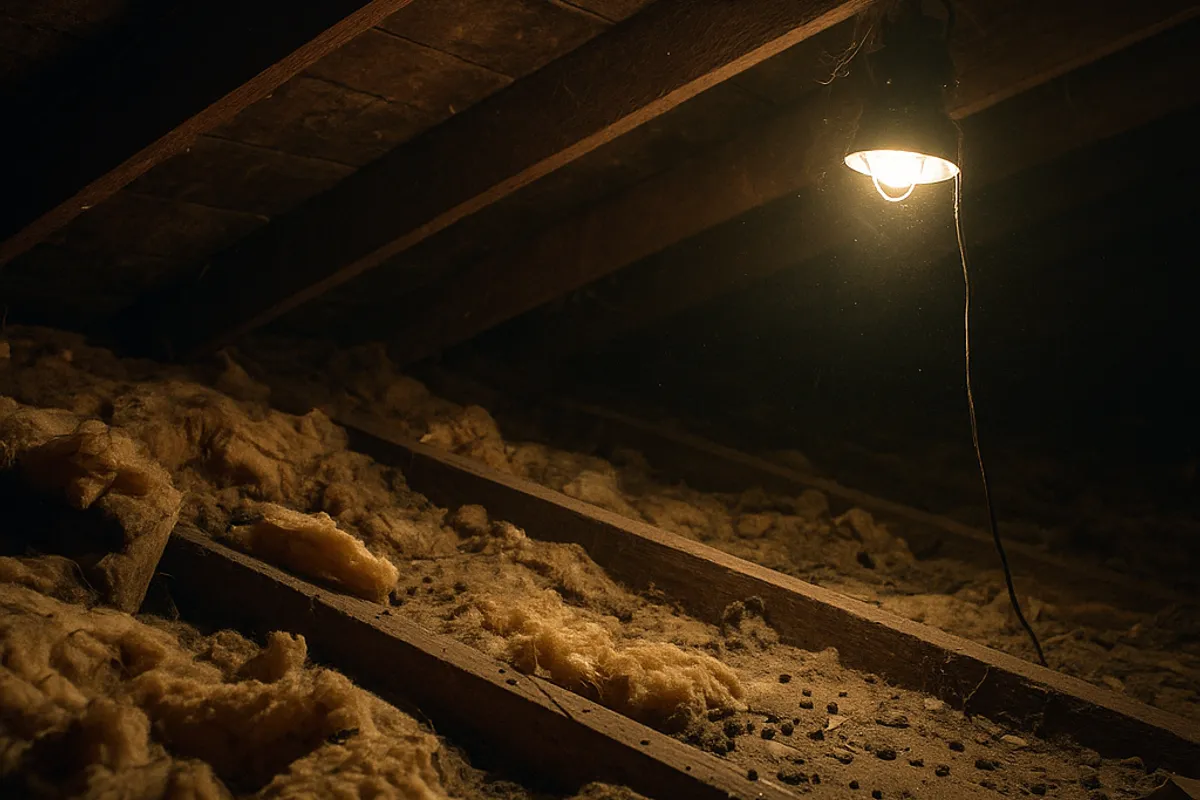 Attic cleanout setup for removing damaged material