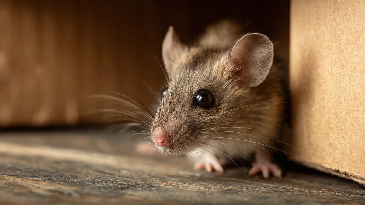 Mouse at a small gap near framing